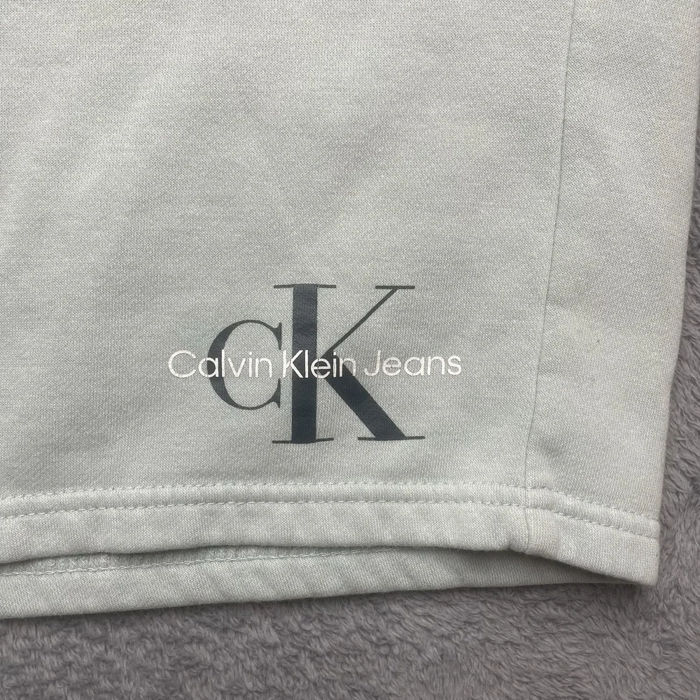 Calvin Klein Jeans CK Shorts Monogram Logo Fleece Shorts Size 2XL Men Light Blue